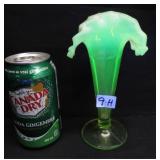 Antique Vaseline Opalescent Glass Vase