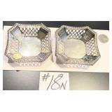 2 Sterling Silver Pierced Nut Baskets