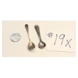2 Sterling Silver Salt & Mustard Spoons