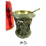 Ornate Victorian Silver Plate Salter