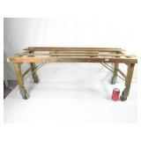 Primitive Wooden Folding Beaty Tub Bench
