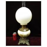 Large Antique Gone With The Wind Oil Lamp