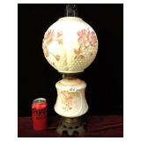 Victorian Milk Glass Gone With The Wind Oil Lamp