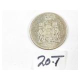 1962 Canadian Silver Half Dollar Coin