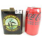 Vintage Snap Shot Black Sporting Gun Powder Tin
