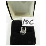 Ladies 14KT White Gold Horseshoe Pin