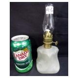 Antique Frosted Glass Miniature Oil Lamp