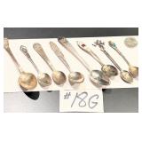 8 Sterling Silver Souvenir & Coffee Spoons