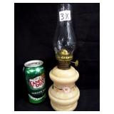 Hand Painted Bristol Glass Miniature Oil Lamp