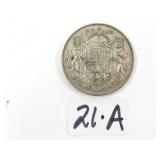 1952 Canadian Half Dollar Silver Coin