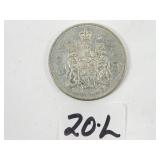 1961 Canadian Silver Half Dollar Coin