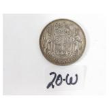 1951 Canadian Half Dollar Silver Coin