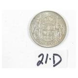 1953 Canadian Half Dollar Silver Coin