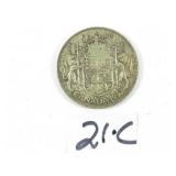 1953 Canadian Half Dollar Silver Coin