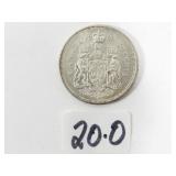 1962 Canadian Silver Half Dollar Coin