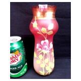 Cranberry Satin Glass 8' Vase