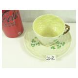 Black Mark Beleek China Cup & Saucer