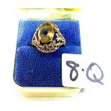 Lovely 10KT Gold & Citrine Ladies Coctail Ring