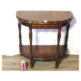 Walnut Split & Match Half Moon Lamp Table