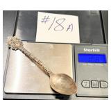 Early Sterling Silver Cobalt Souvenir Spoon