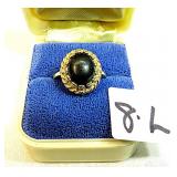 14KT Gold & Onyx Ladies Coctail Ring