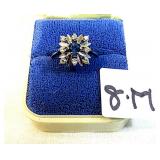 Beautiful 14KT White Gold Sapphire & Diamond Ring