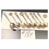 8 Sterling Silver Coffee & Souvenir Spoons
