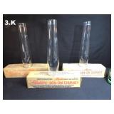 3 Aladdin LOX-ON Oil Lamp Chimneys