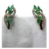 Gold Plated Sterling Silver White Topaz Earrings