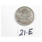 1955 Canadian Half Dollar Silver Coin