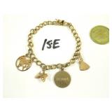 10KT Gold Ladies Charm Bracelet