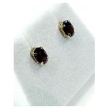 10KT Yellow Gold Natural Garnet  (1.12ct) Earrings