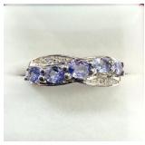 Sterling Silver Natural Tanzanite Ring
