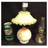 2 Antique Miniature Oil Lamps