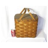 Antique Wooden Weaved Market Basket