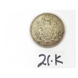 1966 Canadian Half Dollar Silver Coin