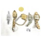 5 Vintage Ladies Wrist Watches