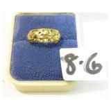 Stamped 750 (18KT) Gold Filigree Ladies Ring