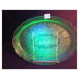 Uranium Glass Jeanette 'Cherry Blossom' Platter