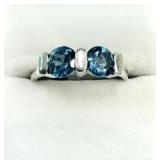Sterling Silver Natural Blue Topaz Ring