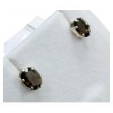 Sterling Silver Smokey Quartz (3.56ct) Earrings