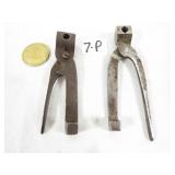 2 Antique Military Metal Bullet Molds