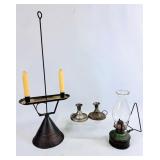 VINTAGE CANDLE AND KEROSENE LIGHTING