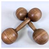1 LB WOODEN DUMBELLS