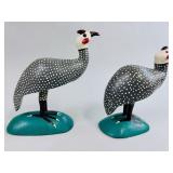 PAIR OF FOLK ART GUINEA FOWL