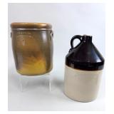 ANTIQUE STONEWARE CROCK & JUG