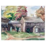 WATERCOLOUR OF OLD ABBOT FARM HOUSE