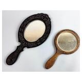 VICTORIAN HAND CARVED LADIES' MIRRORS