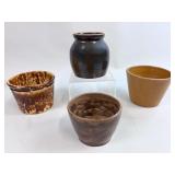 POTTERY MIXING BOWLS AND CROCK