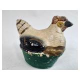 ANTIQUE HEN COIN BANK